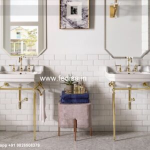 Waterfall Sink Faucet Gold Bathroom Faucet Wall Mounted Bath Taps