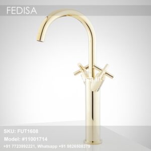 Hot And Cold Tap Buttons Gold Bathroom Faucet Wall Mounted Bath Taps