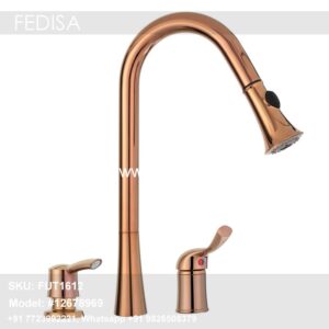 Wall Kitchen Mixer Tap Faucet Knob Rose Gold Shower Head